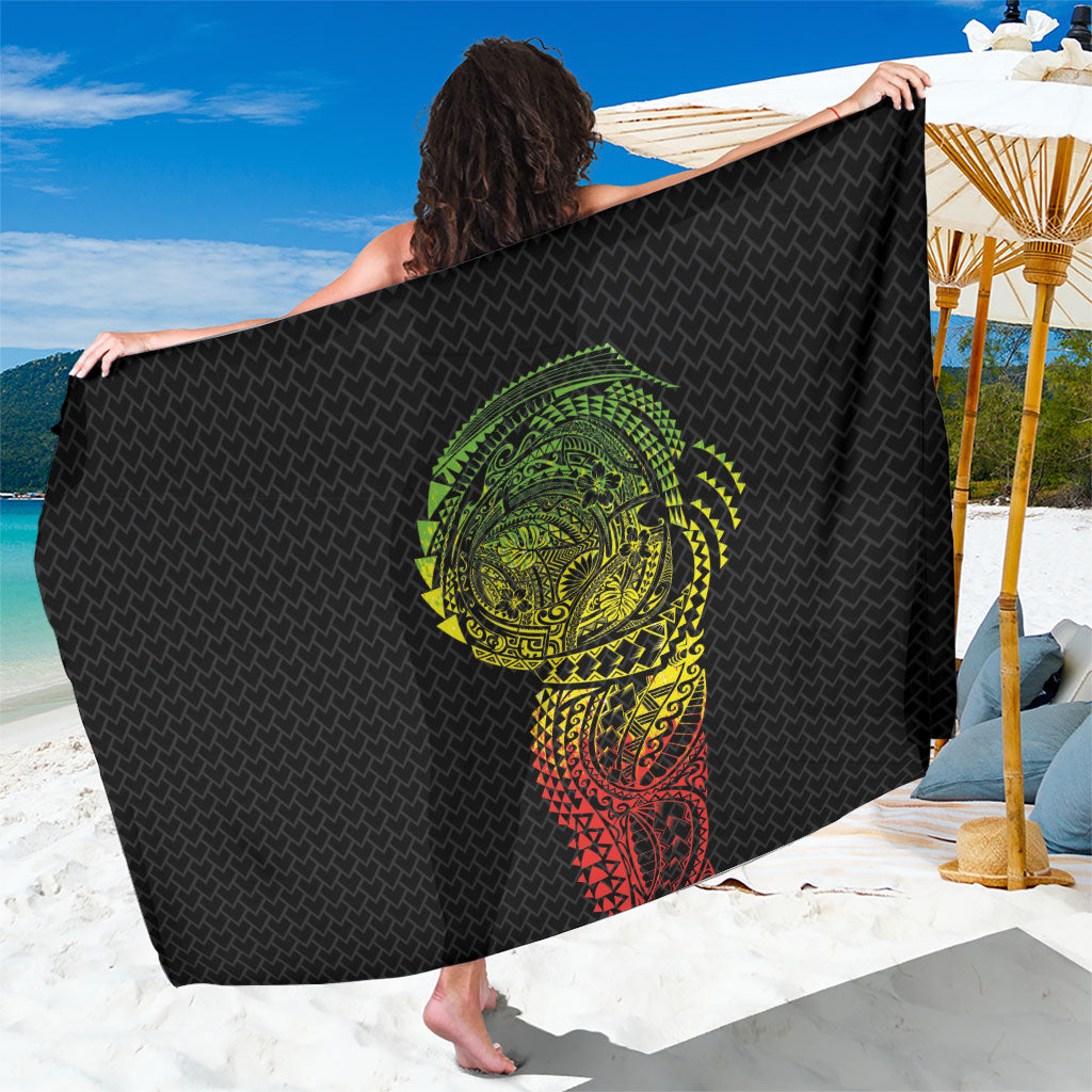 Hawaiian Traditional Tattoos Sarong Kakau Tribal Tropical Plant Motif Kanaka Maoli Flag Color Inspired LT03 One Size 44 x 66 inches Multicolor - Polynesian Pride