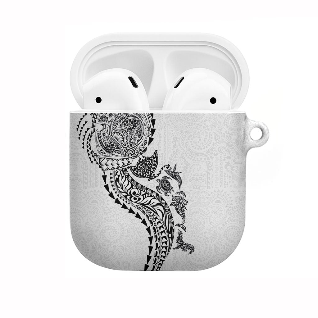 Hawaiian Kakau Tribal Sea Animals Tattoos AirPods Case White Color LT03 White - Polynesian Pride