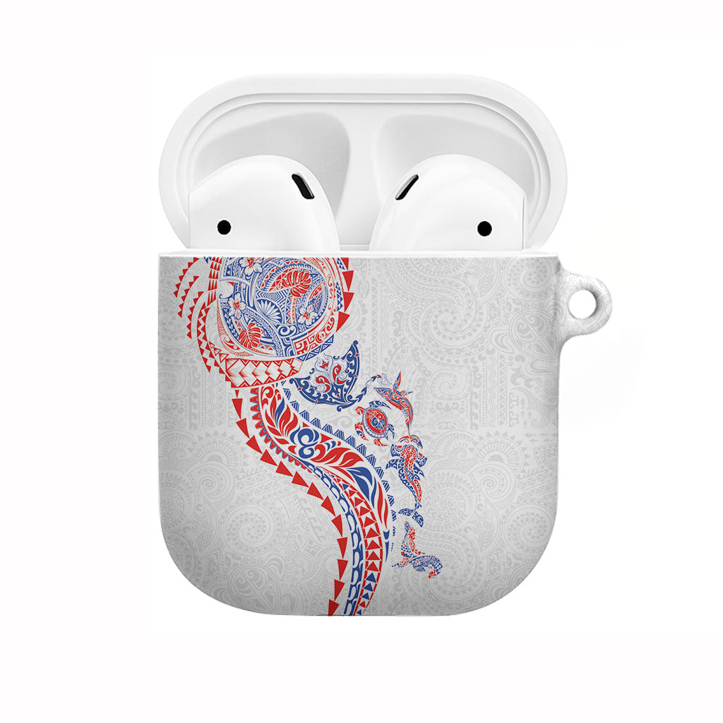 Hawaiian Kakau Tribal Sea Animals Tattoos AirPods Case Hawaii Flag Color Inspired LT03 Multicolor - Polynesian Pride