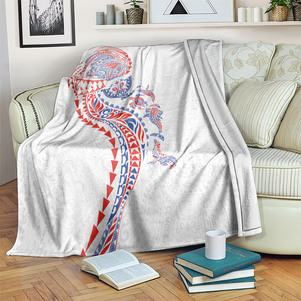 Hawaiian Kakau Tribal Sea Animals Tattoos Blanket Hawaii Flag Color Inspired LT03 Multicolor - Polynesian Pride