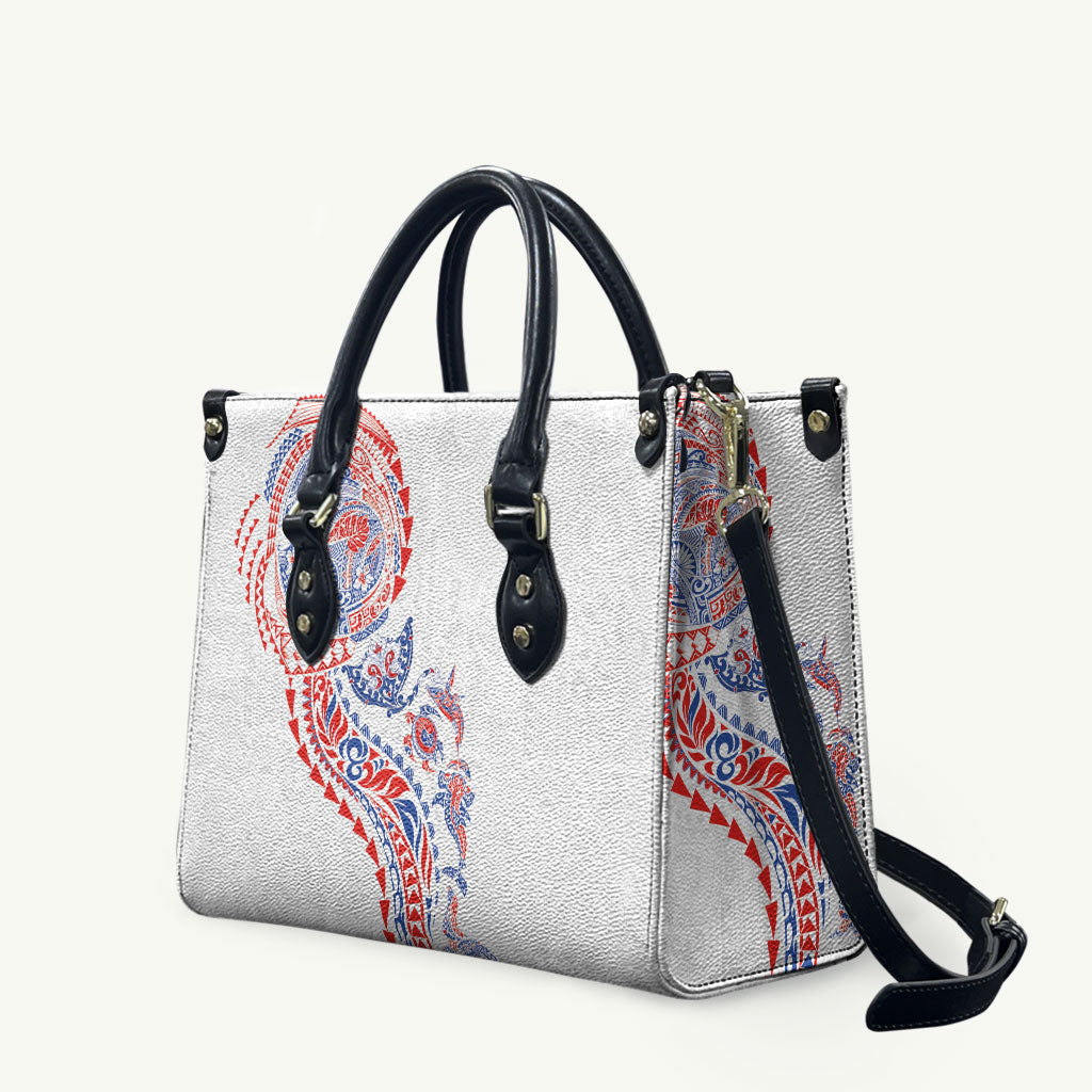 Hawaiian Kakau Tribal Sea Animals Tattoos Leather Bag Hawaii Flag Color Inspired LT03 Multicolor - Polynesian Pride