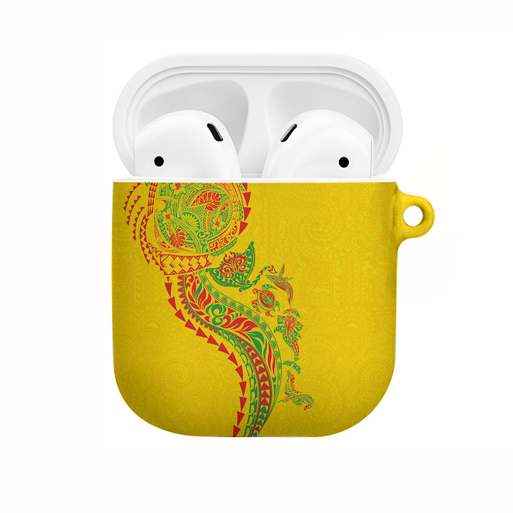 Hawaiian Kakau Tribal Sea Animals Tattoos AirPods Case Kanaka Maoli Flag Color Inspired LT03 Multicolor - Polynesian Pride