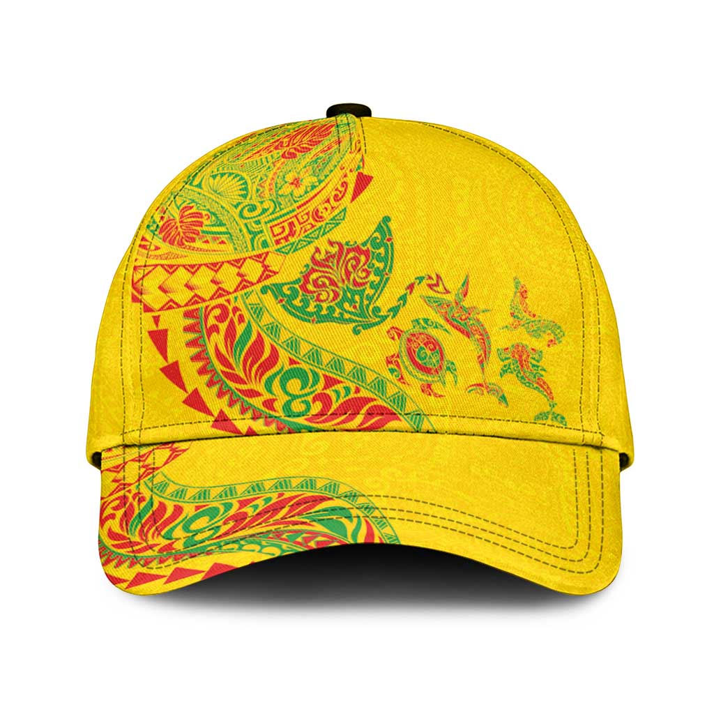 Hawaiian Kakau Tribal Sea Animals Tattoos Classic Cap Kanaka Maoli Flag Color Inspired LT03 Universal Fit Multicolor - Polynesian Pride