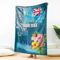 Personalised Tuvalu Independence Day Blanket Tuvaluan Tribal Flag Style LT03 - Polynesian Pride