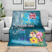 Personalised Tuvalu Independence Day Blanket Tuvaluan Tribal Flag Style LT03 - Polynesian Pride