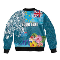 Personalised Tuvalu Independence Day Bomber Jacket Tuvaluan Tribal Flag Style LT03 - Polynesian Pride