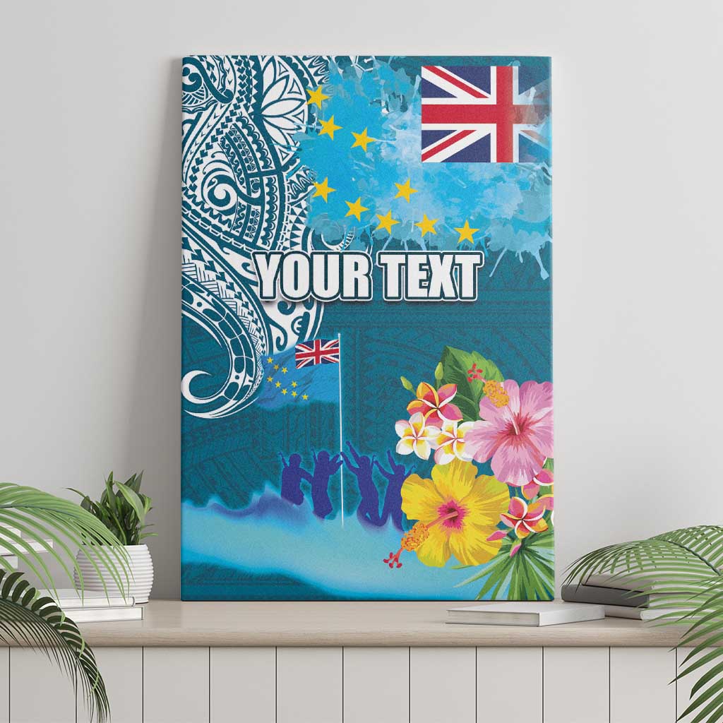 Personalised Tuvalu Independence Day Canvas Wall Art Tuvaluan Tribal Flag Style LT03 - Polynesian Pride