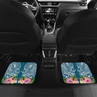 Personalised Tuvalu Independence Day Car Mats Tuvaluan Tribal Flag Style LT03 Set 2pcs - Back Turquoise - Polynesian Pride