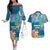 Personalised Tuvalu Independence Day Couples Matching Off The Shoulder Long Sleeve Dress and Hawaiian Shirt Tuvaluan Tribal Flag Style
