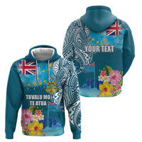 Personalised Tuvalu Independence Day Hoodie Tuvaluan Tribal Flag Style LT03 - Polynesian Pride
