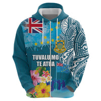Personalised Tuvalu Independence Day Hoodie Tuvaluan Tribal Flag Style LT03 - Polynesian Pride