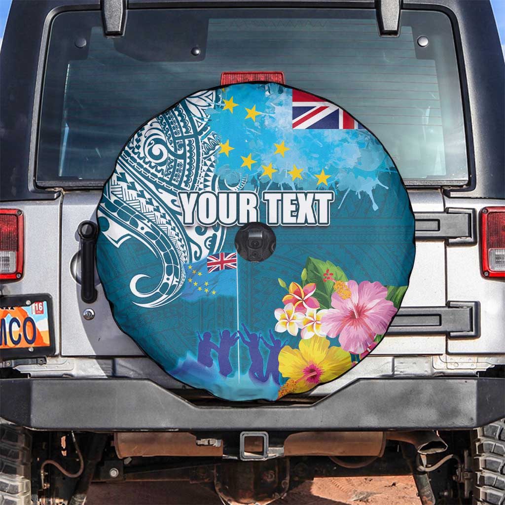 Personalised Tuvalu Independence Day Spare Tire Cover Tuvaluan Tribal Flag Style