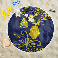 Niue Independence Day Beach Blanket Hiapo Pattern Fiti Pua and Uga LT03 One Size 150cm Yellow - Polynesian Pride