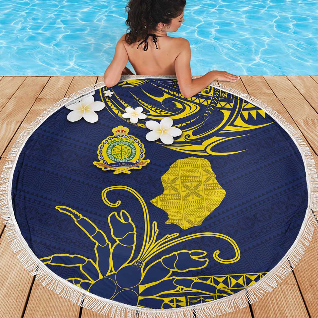 Niue Independence Day Beach Blanket Hiapo Pattern Fiti Pua and Uga LT03 - Polynesian Pride