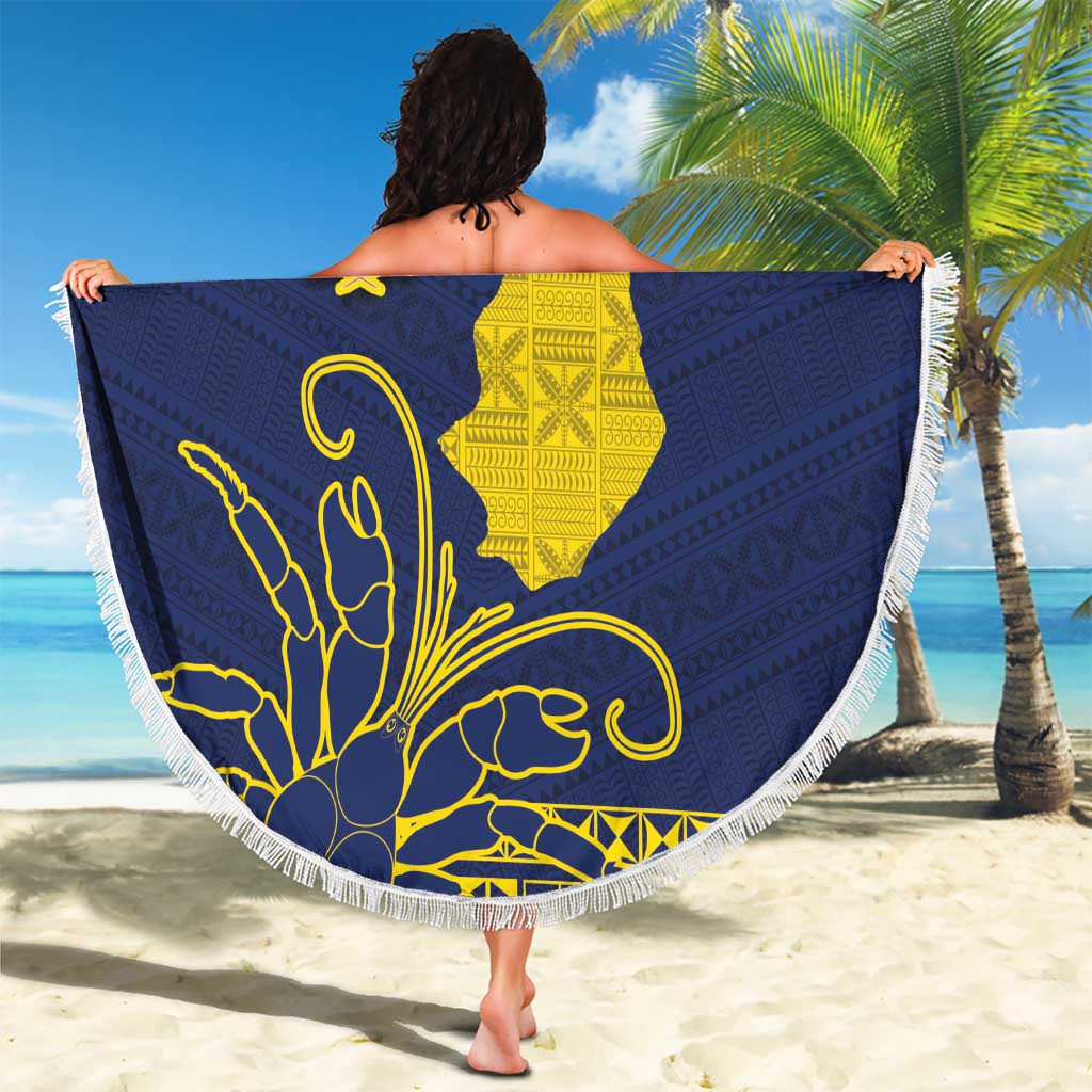 Niue Independence Day Beach Blanket Hiapo Pattern Fiti Pua and Uga LT03 - Polynesian Pride