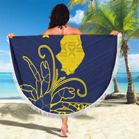 Niue Independence Day Beach Blanket Hiapo Pattern Fiti Pua and Uga LT03 - Polynesian Pride
