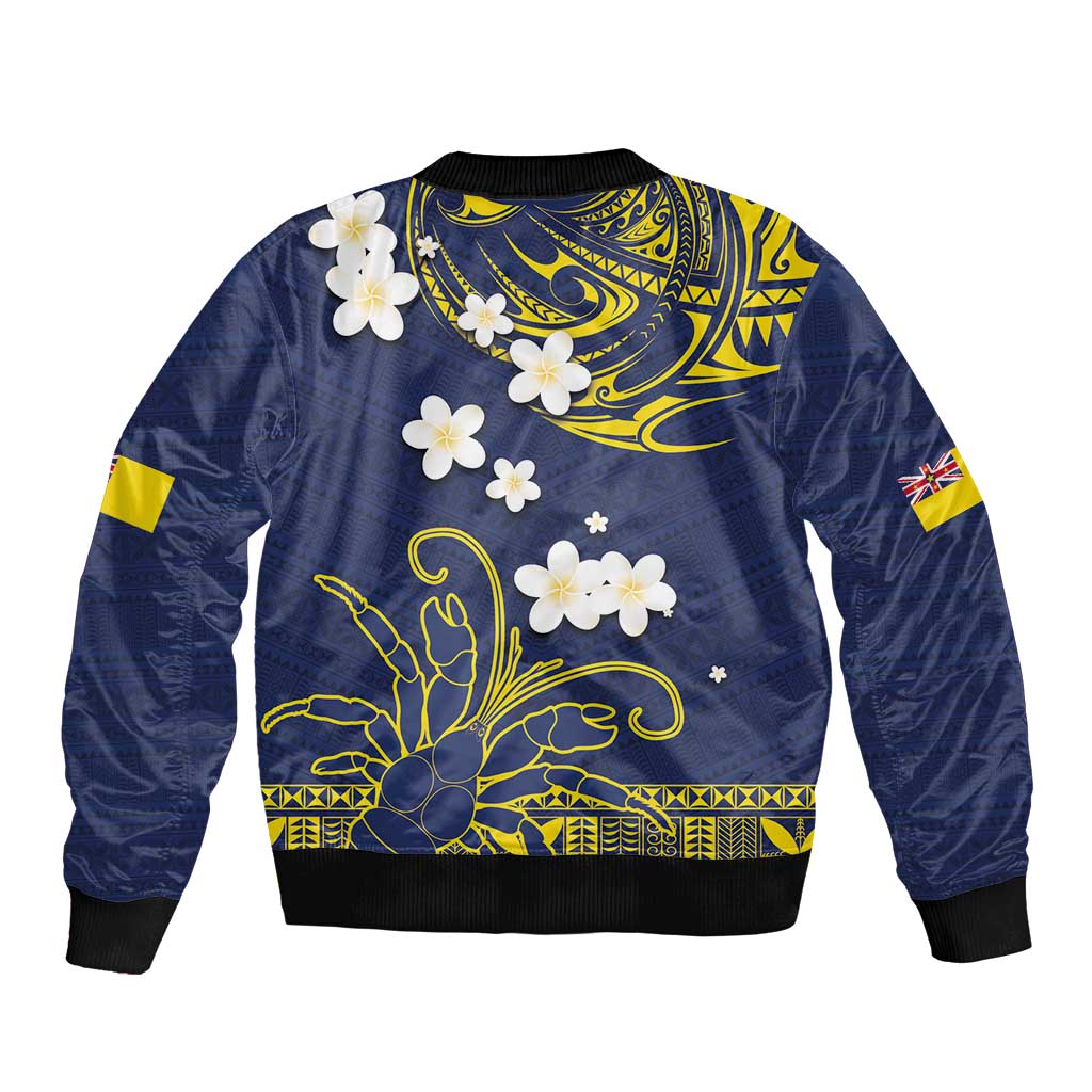 Niue Independence Day Bomber Jacket Hiapo Pattern Fiti Pua and Uga LT03 - Polynesian Pride