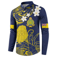 Niue Independence Day Button Sweatshirt Hiapo Pattern Fiti Pua and Uga LT03 - Polynesian Pride