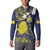 Niue Independence Day Button Sweatshirt Hiapo Pattern Fiti Pua and Uga