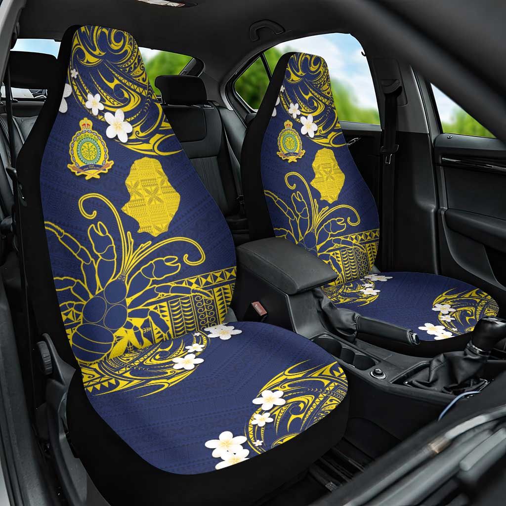 Niue Independence Day Car Seat Cover Hiapo Pattern Fiti Pua and Uga LT03 One Size Yellow - Polynesian Pride