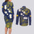 Niue Independence Day Couples Matching Long Sleeve Bodycon Dress and Long Sleeve Button Shirt Hiapo Pattern Fiti Pua and Uga