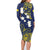 Niue Independence Day Family Matching Long Sleeve Bodycon Dress and Hawaiian Shirt Hiapo Pattern Fiti Pua and Uga