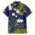 Niue Independence Day Family Matching Off The Shoulder Long Sleeve Dress and Hawaiian Shirt Hiapo Pattern Fiti Pua and Uga