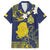 Niue Independence Day Family Matching Off Shoulder Short Dress and Hawaiian Shirt Hiapo Pattern Fiti Pua and Uga