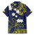 Niue Independence Day Family Matching Off Shoulder Short Dress and Hawaiian Shirt Hiapo Pattern Fiti Pua and Uga