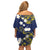 Niue Independence Day Family Matching Off Shoulder Short Dress and Hawaiian Shirt Hiapo Pattern Fiti Pua and Uga