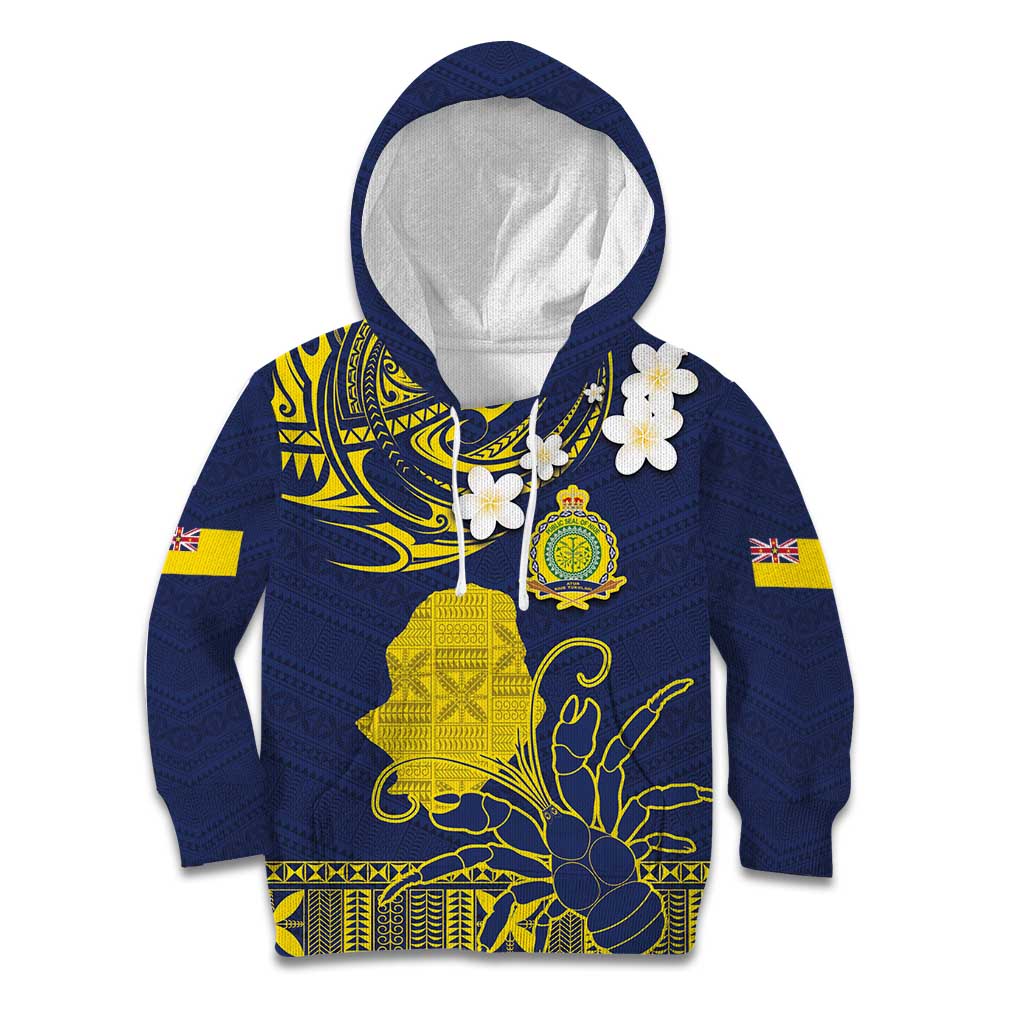 Niue Independence Day Kid Hoodie Hiapo Pattern Fiti Pua and Uga LT03 Hoodie Yellow - Polynesian Pride