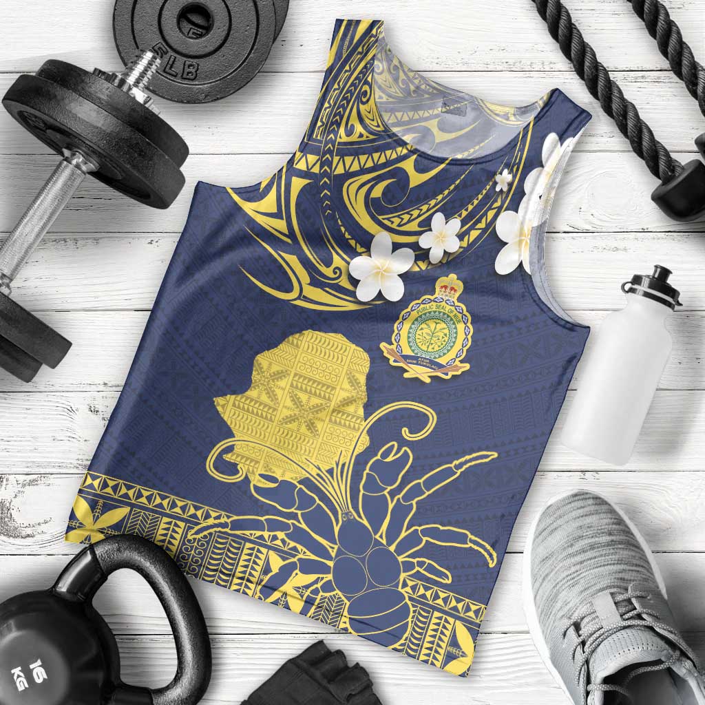 Niue Independence Day Men Tank Top Hiapo Pattern Fiti Pua and Uga LT03 - Polynesian Pride