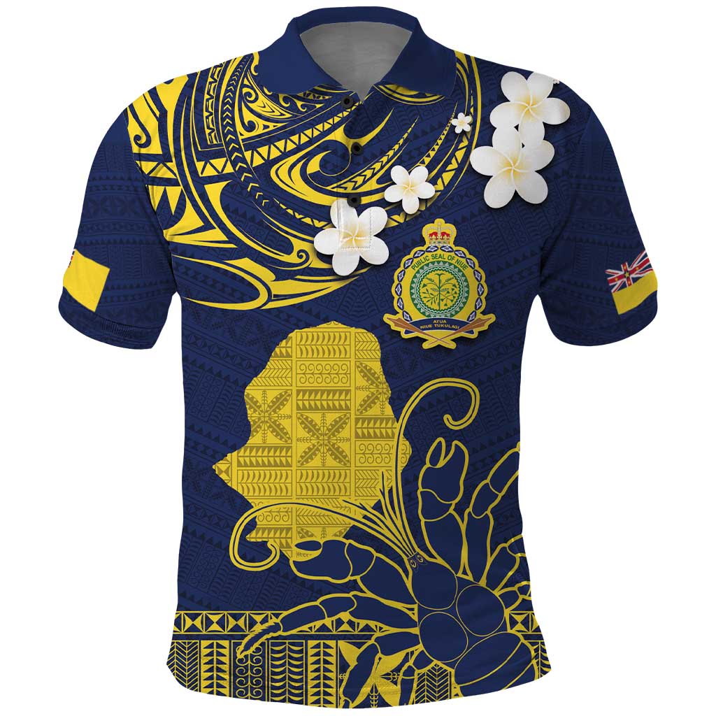 Niue Independence Day Polo Shirt Hiapo Pattern Fiti Pua and Uga LT03 Yellow - Polynesian Pride