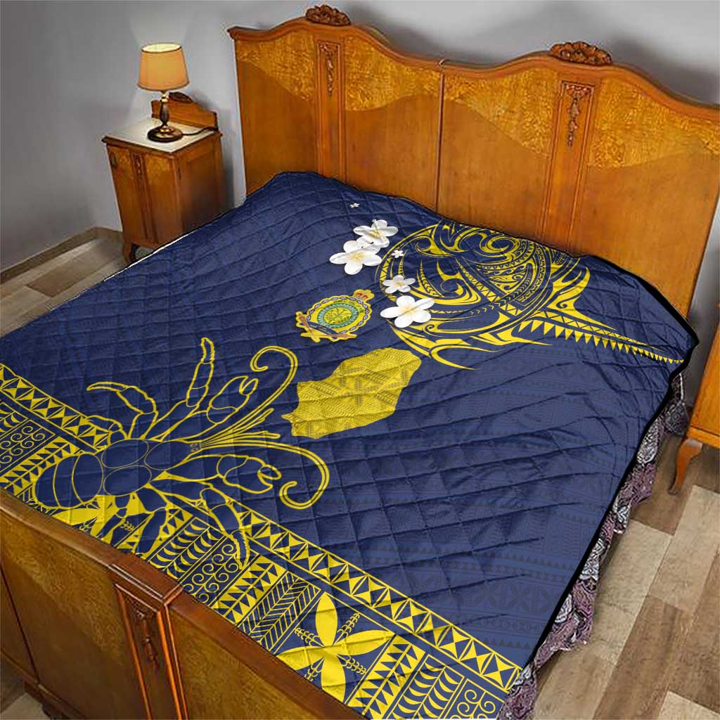 Niue Independence Day Quilt Hiapo Pattern Fiti Pua and Uga LT03 - Polynesian Pride