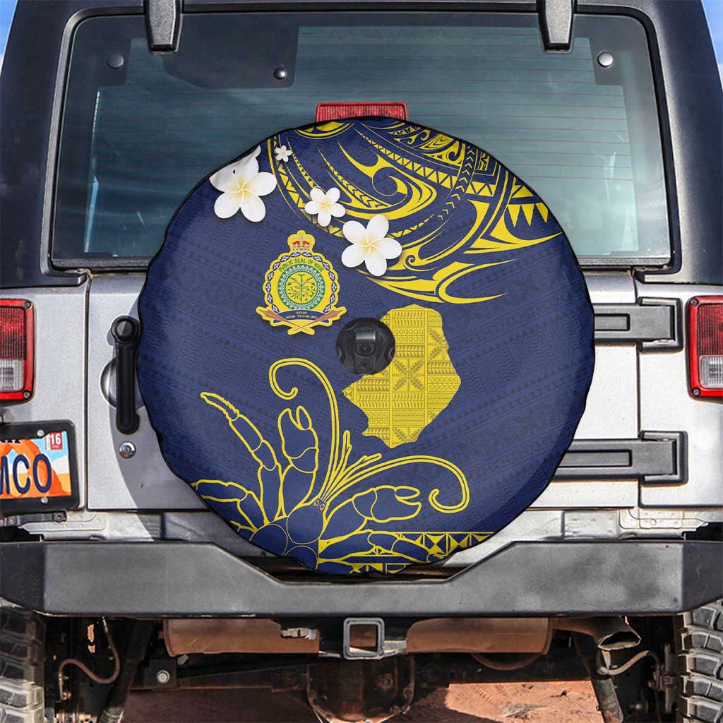 Niue Independence Day Spare Tire Cover Hiapo Pattern Fiti Pua and Uga