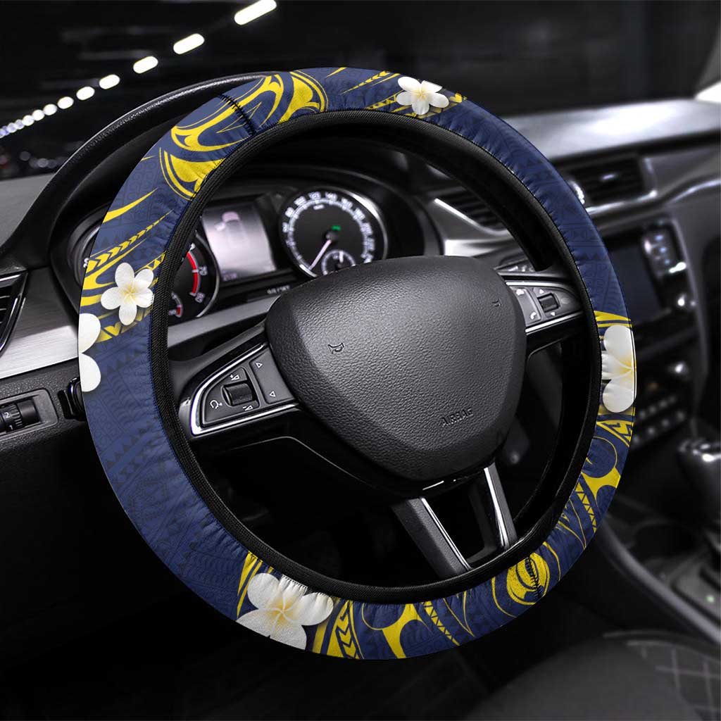 Niue Independence Day Steering Wheel Cover Hiapo Pattern Fiti Pua and Uga
