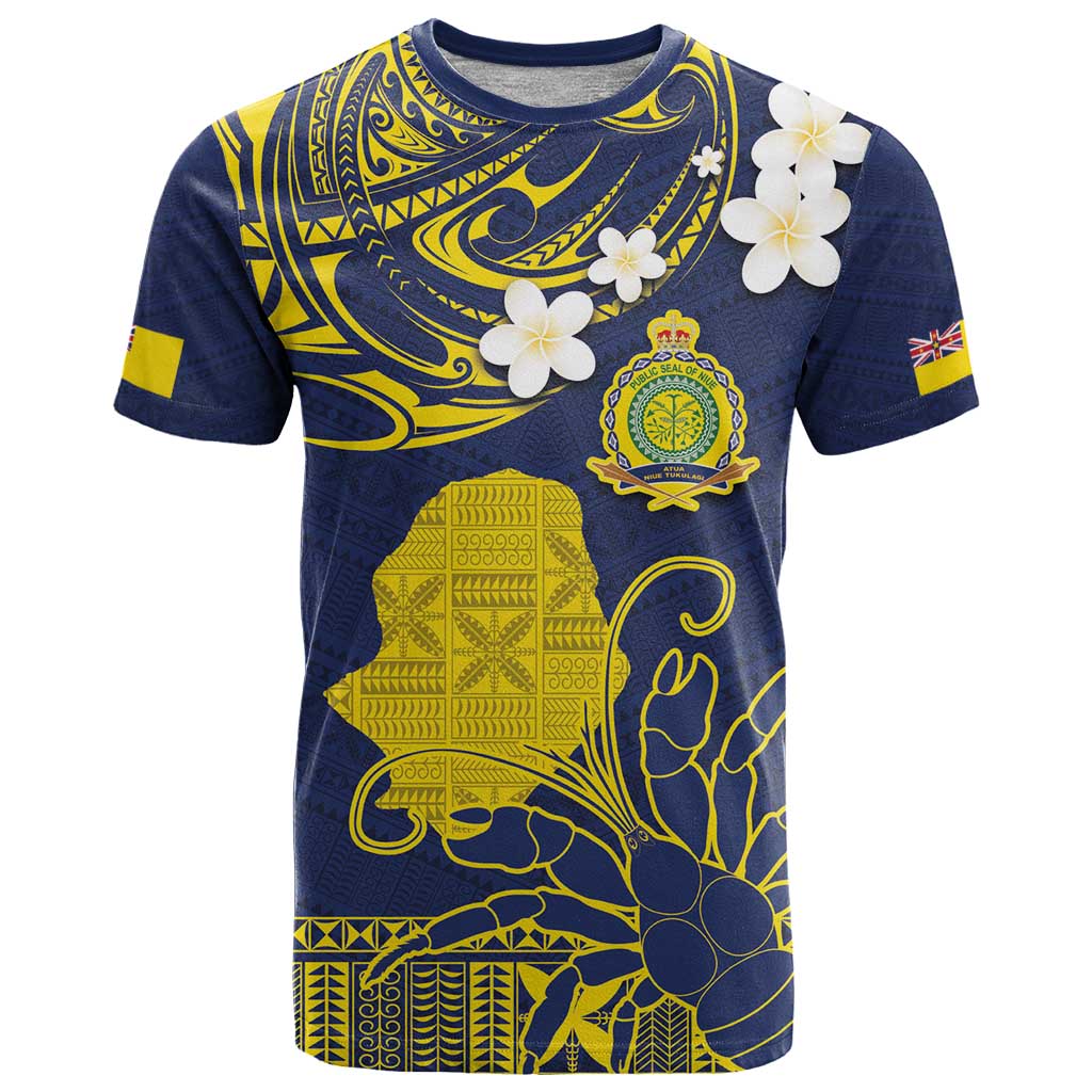 Niue Independence Day T Shirt Hiapo Pattern Fiti Pua and Uga LT03 Yellow - Polynesian Pride