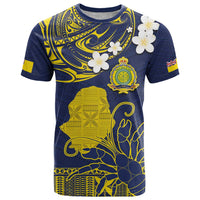 Niue Independence Day T Shirt Hiapo Pattern Fiti Pua and Uga LT03 Yellow - Polynesian Pride