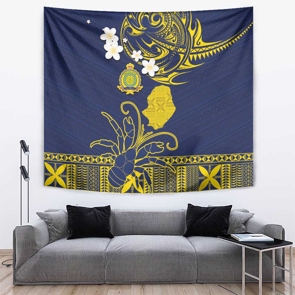 Niue Independence Day Tapestry Hiapo Pattern Fiti Pua and Uga LT03 Yellow - Polynesian Pride