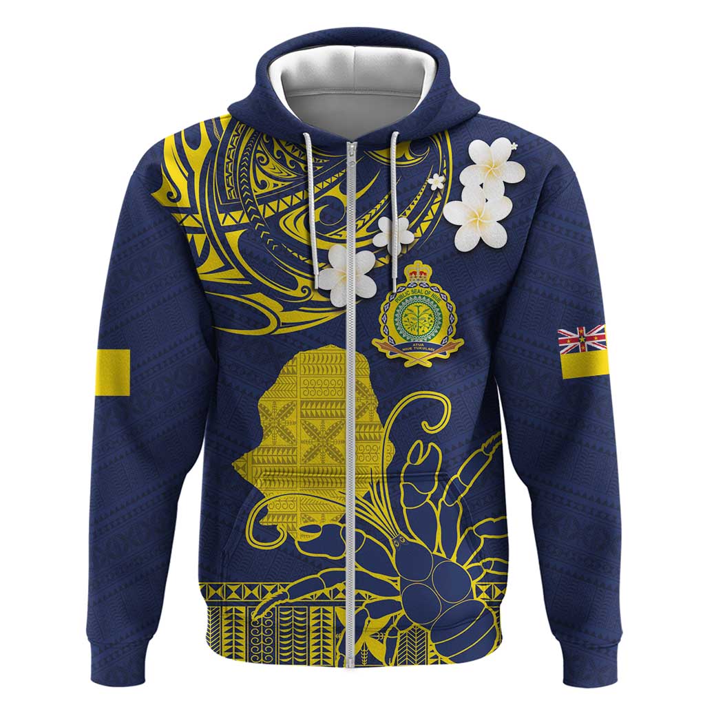 Niue Independence Day Zip Hoodie Hiapo Pattern Fiti Pua and Uga LT03 Zip Hoodie Yellow - Polynesian Pride