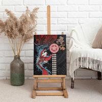 Hawaii and Japanese Together Canvas Wall Art Koi Fish and Kakau Pattern LT03 - Polynesian Pride