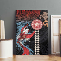 Hawaii and Japanese Together Canvas Wall Art Koi Fish and Kakau Pattern LT03 - Polynesian Pride