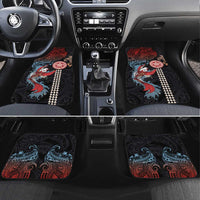 Hawaii and Japanese Together Car Mats Koi Fish and Kakau Pattern LT03 Set 4pcs Black - Polynesian Pride