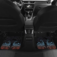 Hawaii and Japanese Together Car Mats Koi Fish and Kakau Pattern LT03 Set 2pcs - Back Black - Polynesian Pride