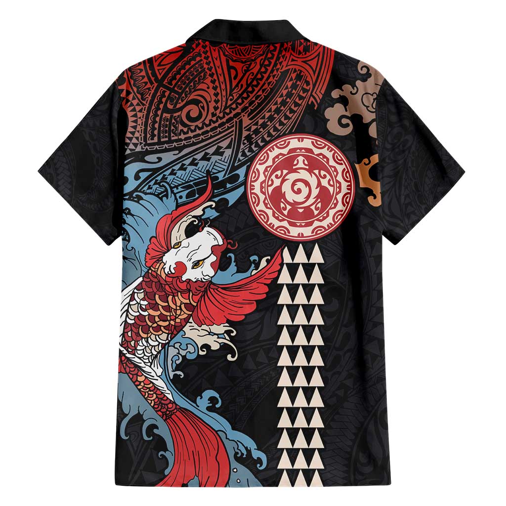 Hawaii and Japanese Together Hawaiian Shirt Koi Fish and Kakau Pattern LT03 - Polynesian Pride