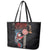 Hawaii and Japanese Together Leather Tote Bag Koi Fish and Kakau Pattern