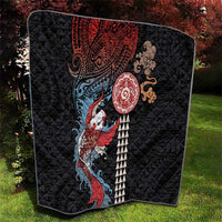 Hawaii and Japanese Together Quilt Koi Fish and Kakau Pattern LT03 - Polynesian Pride