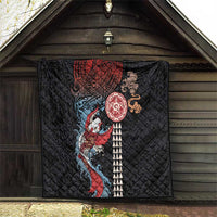Hawaii and Japanese Together Quilt Koi Fish and Kakau Pattern LT03 - Polynesian Pride