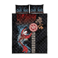 Hawaii and Japanese Together Quilt Bed Set Koi Fish and Kakau Pattern LT03 - Polynesian Pride
