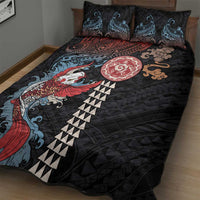 Hawaii and Japanese Together Quilt Bed Set Koi Fish and Kakau Pattern LT03 - Polynesian Pride